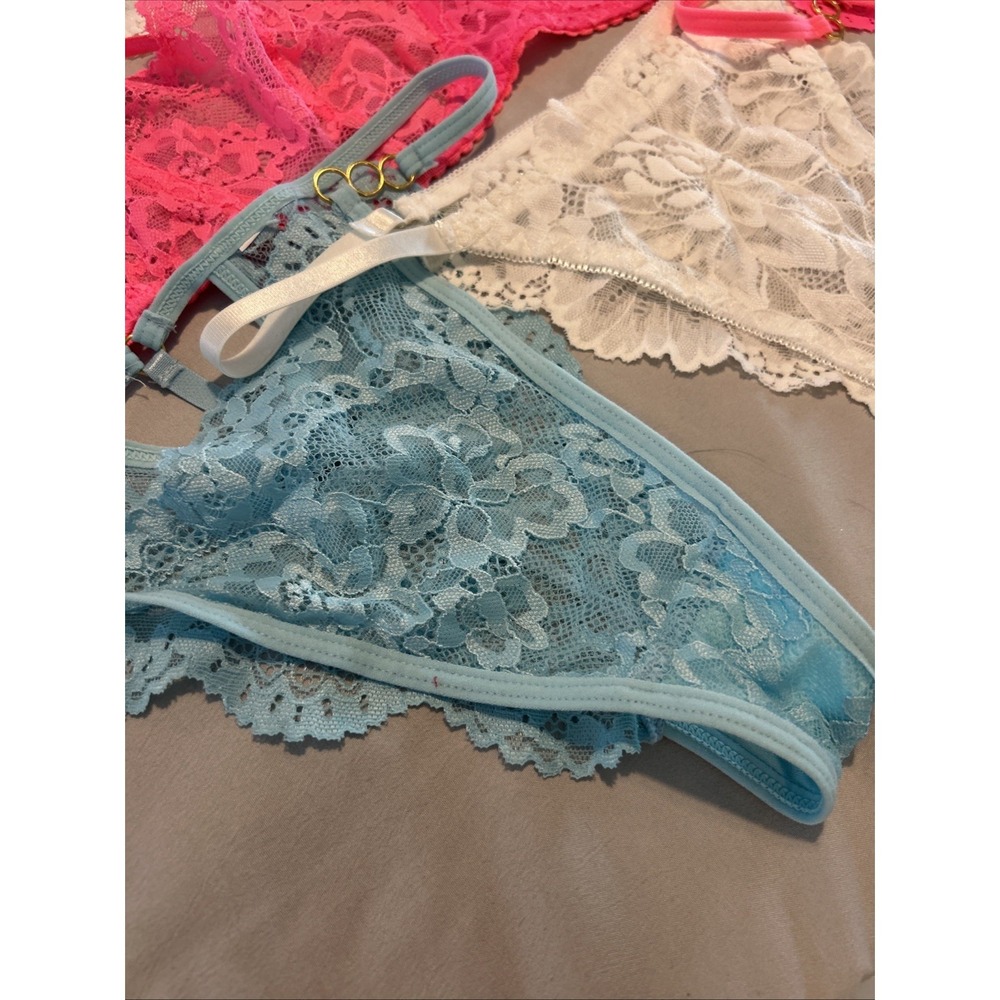 Bra And‎ Panties Set Small Pink Blue White - Picture 3 of 7